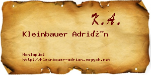 Kleinbauer Adrián névjegykártya